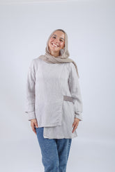 Cross Blouse - Grey