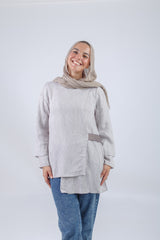 Cross Blouse - Grey
