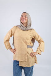 Cross Blouse - Beige
