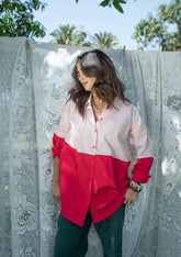 Duo Tone Shirt - Light Pink & Pink