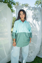 Duo Tone Shirt - Light Green & Green