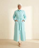 Trench Shirt - Aqua Blue