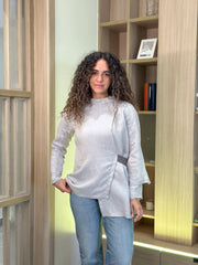 Cross Blouse - Grey