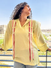 Ribbon Flow Top - Yellow