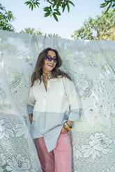 Duo Tone Shirt - White & Grey