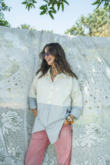 Duo Tone Shirt - White & Grey