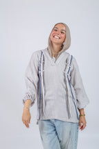 Ribbon Flow Top - Grey