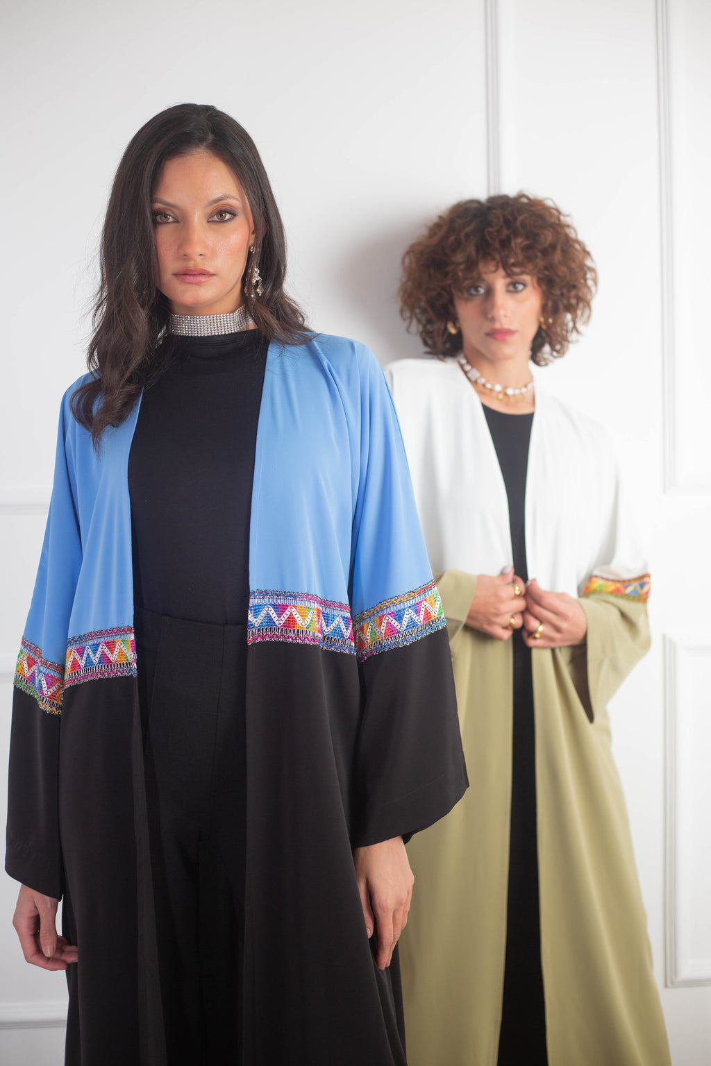 Farha Kaftan _ Blue & Black