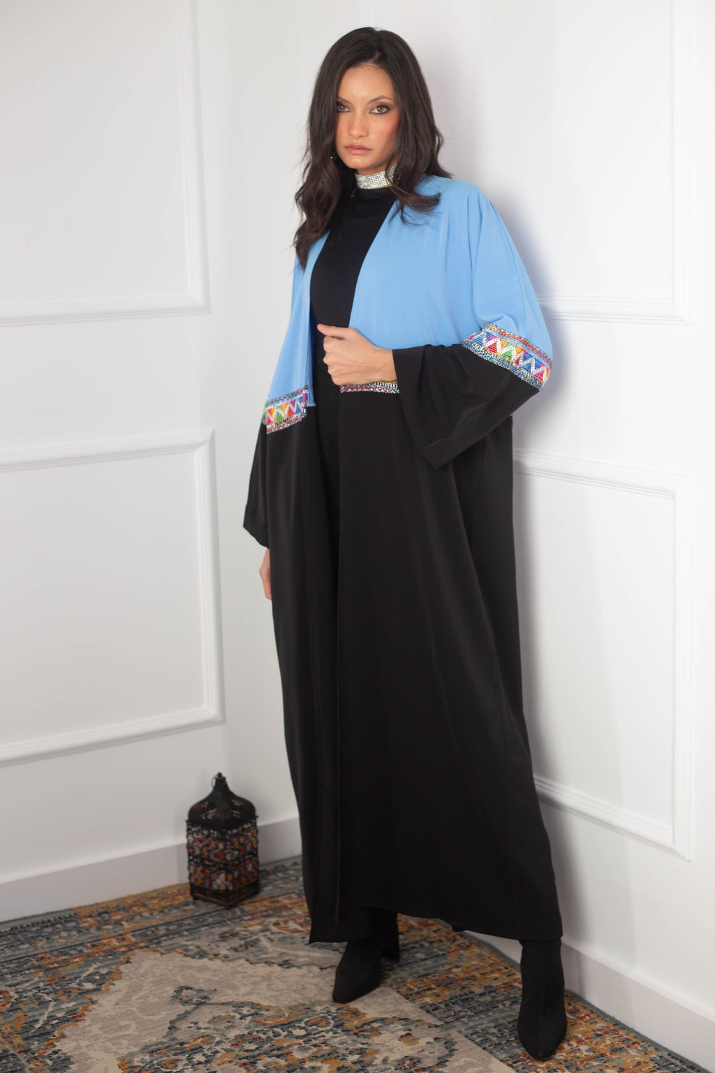 Farha Kaftan _ Blue & Black