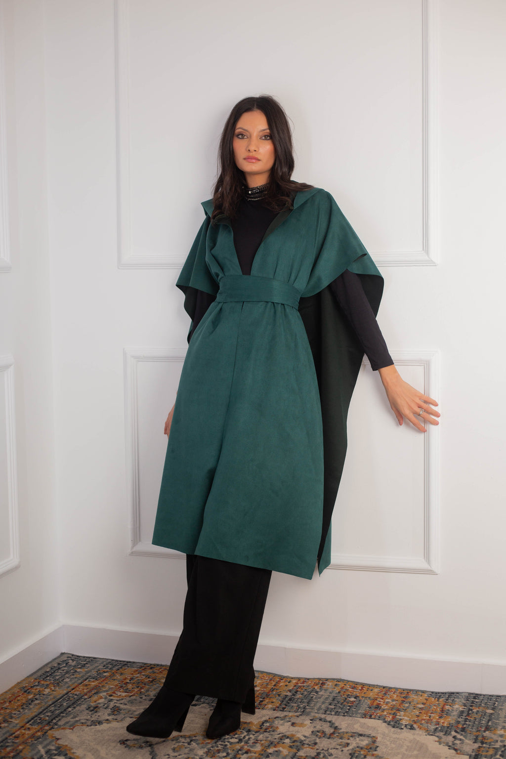 Zeina Poncho _ Teal Green