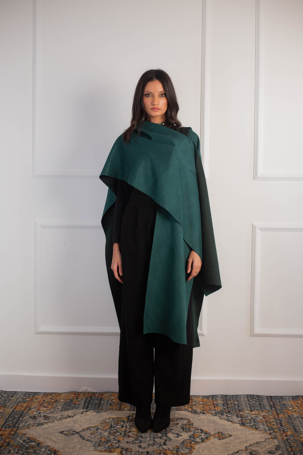 Zeina Poncho _ Teal Green