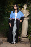 Farha Kaftan _ Blue & Black