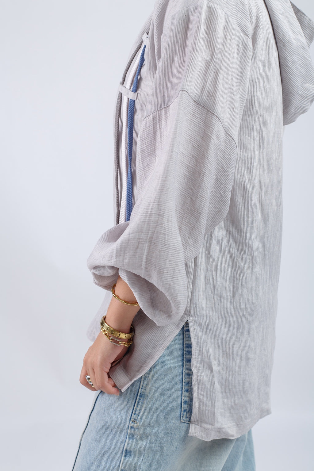 Ribbon Flow Top - Grey