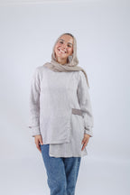 Cross Blouse - Grey