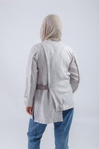 Cross Blouse - Grey