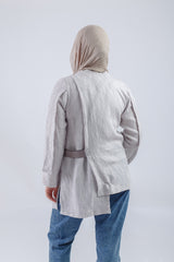 Cross Blouse - Grey