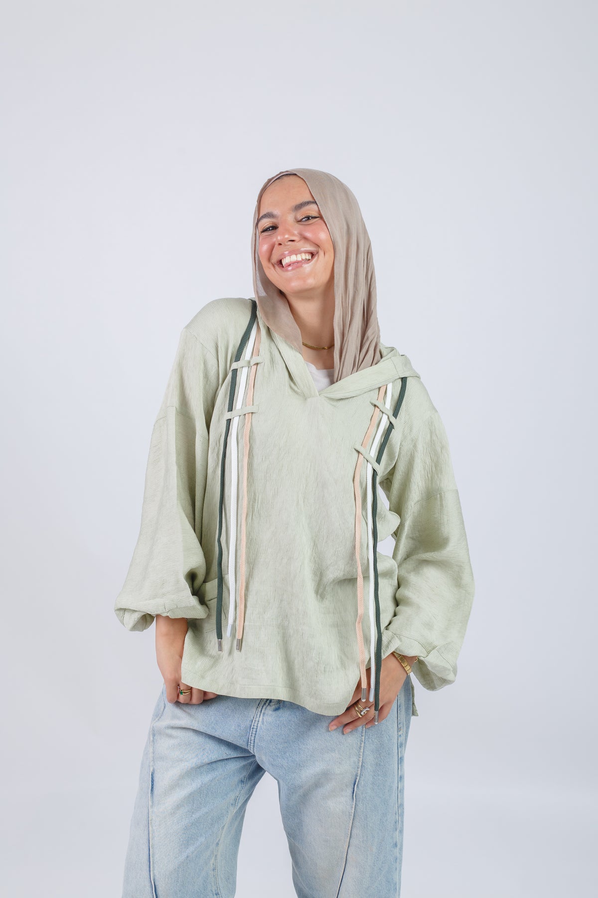 Ribbon Flow Top - Green