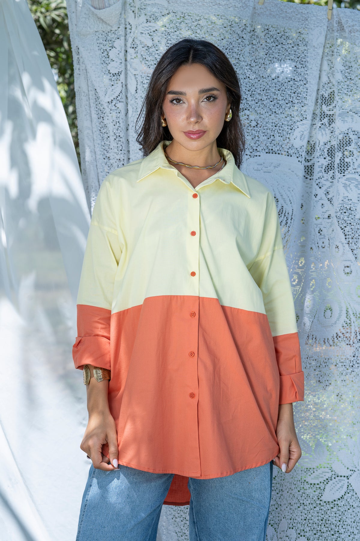 Duo Tone Shirt - Yellow & Orange
