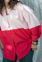 Duo Tone Shirt - Light Pink & Pink