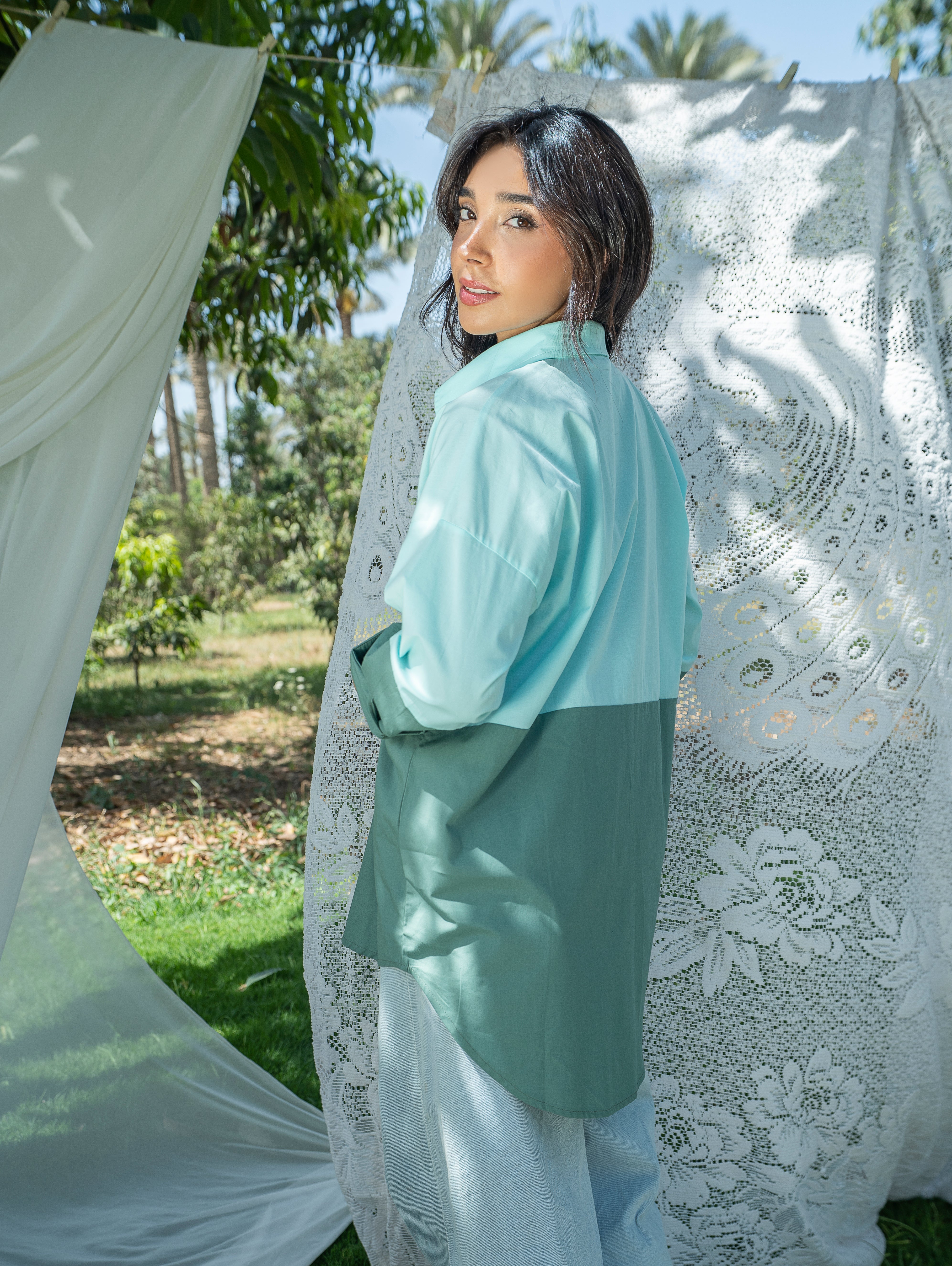 Duo Tone Shirt - Light Green & Green