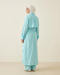 Trench Shirt - Aqua Blue