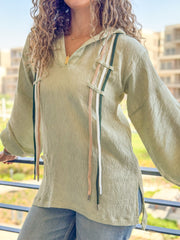 Ribbon Lines Shirt - Green