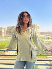 Ribbon Lines Shirt - Green