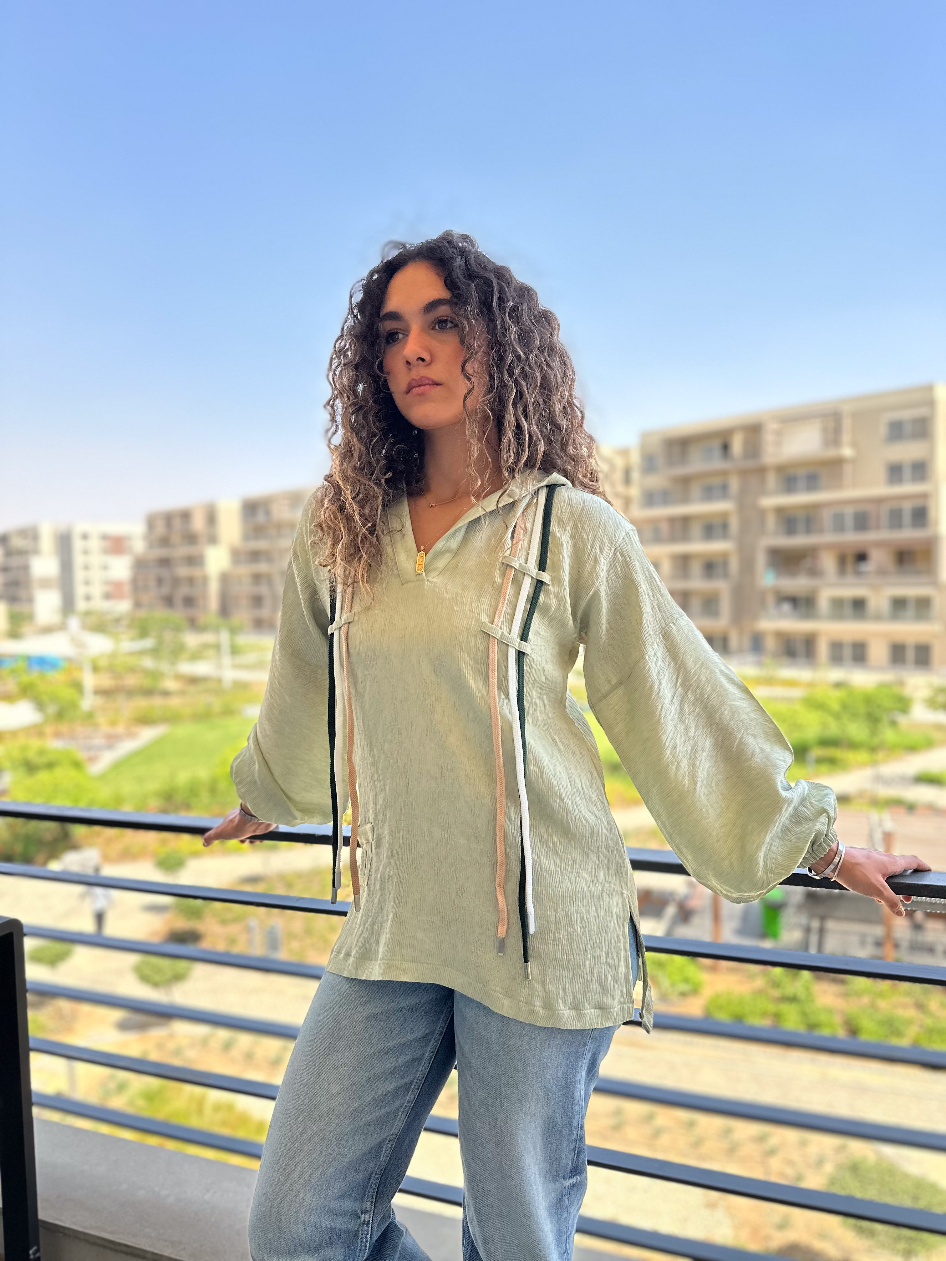 Ribbon Lines Shirt - Green