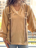 Ribbon Flow Top - Beige