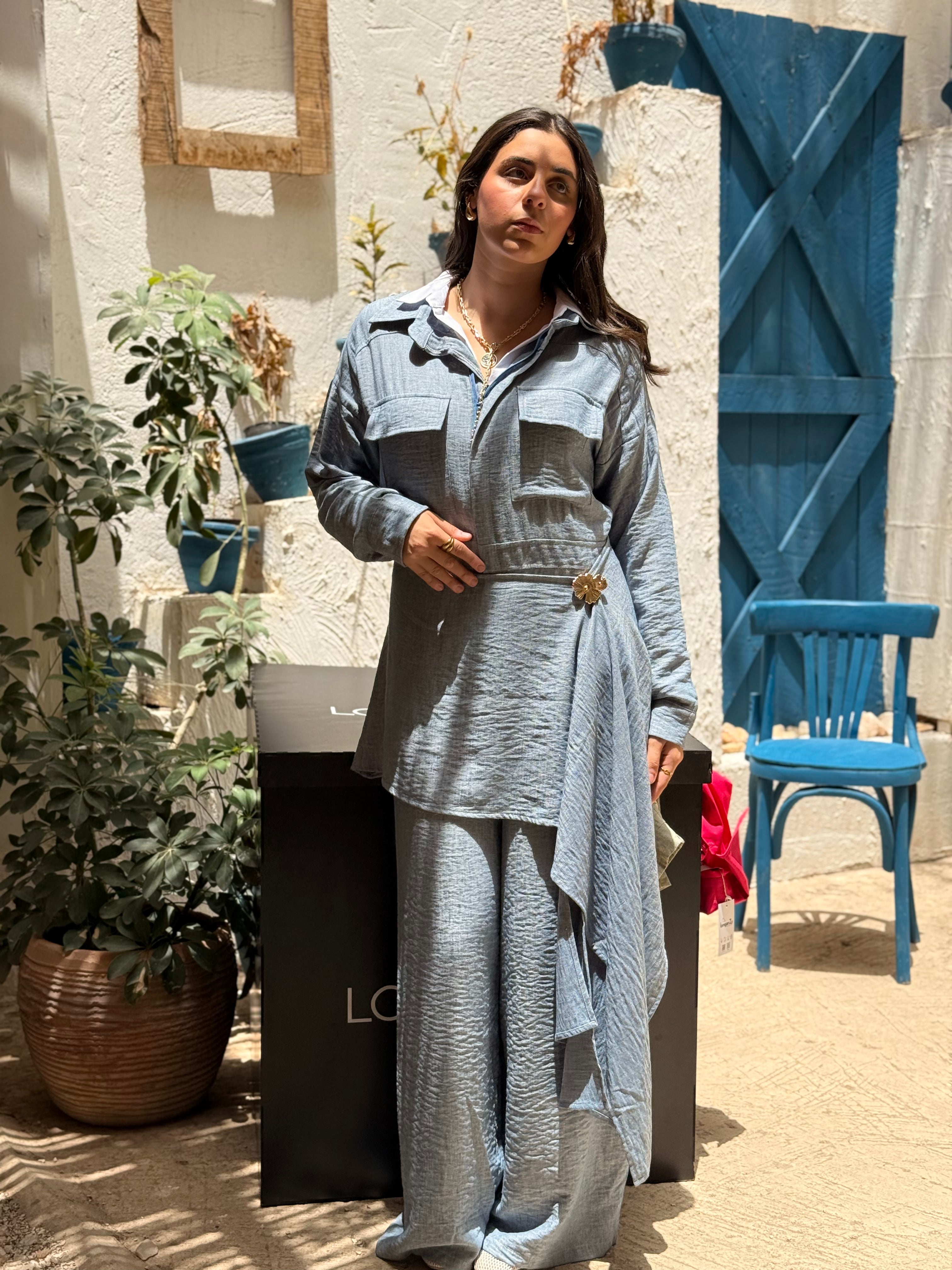 Sway Wrap Jumpsuit - Blue