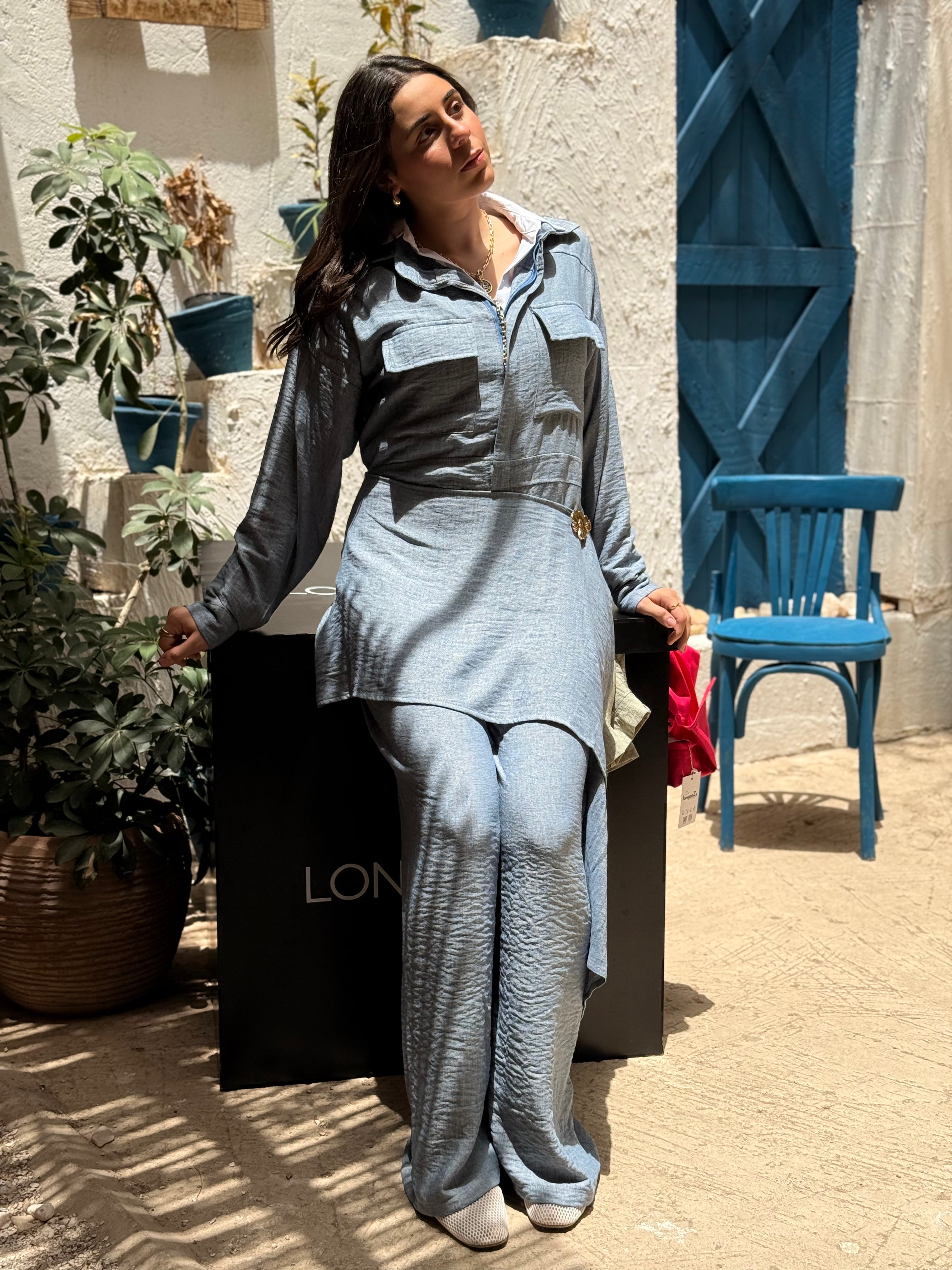Sway Wrap Jumpsuit - Blue