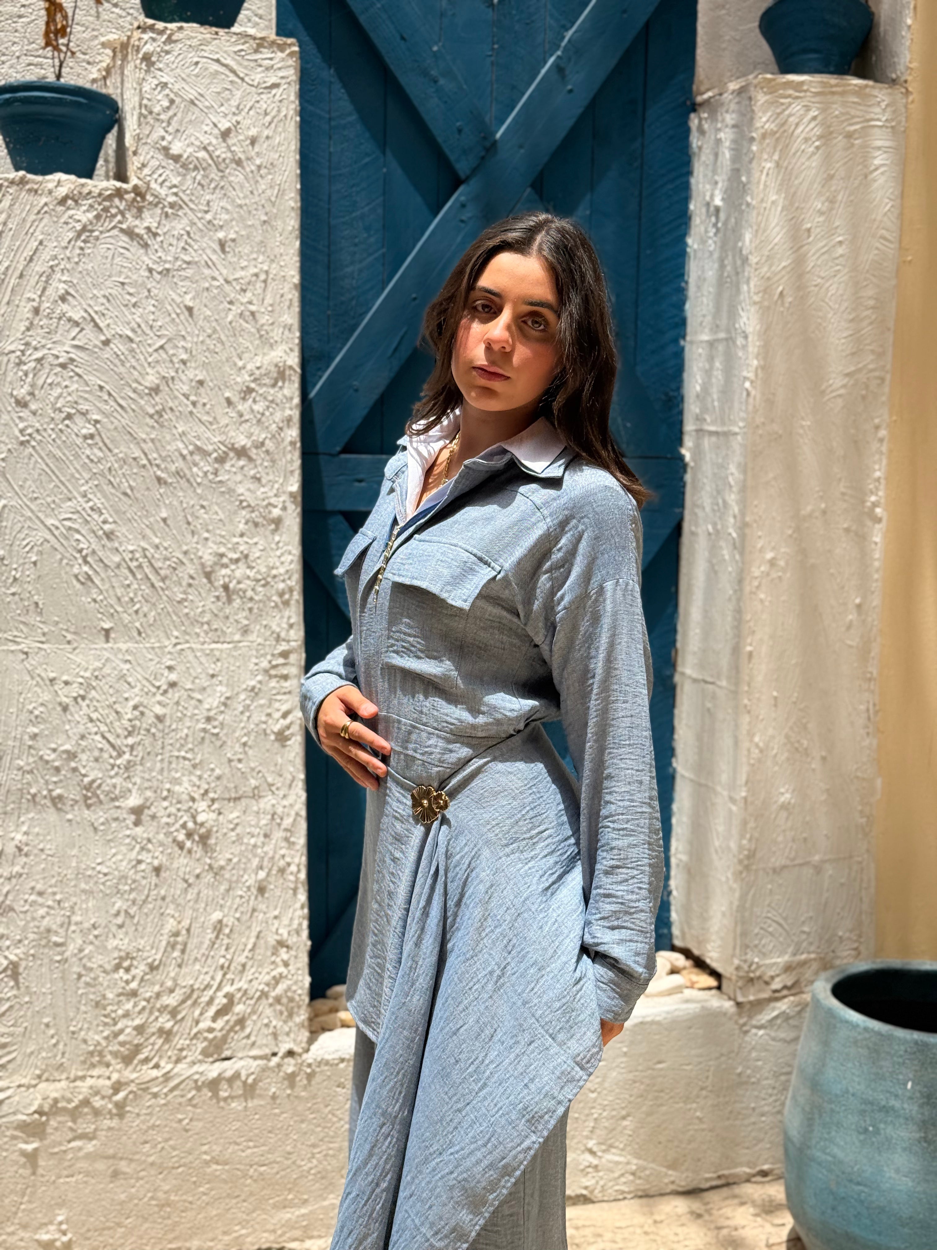 Sway Wrap Jumpsuit - Blue