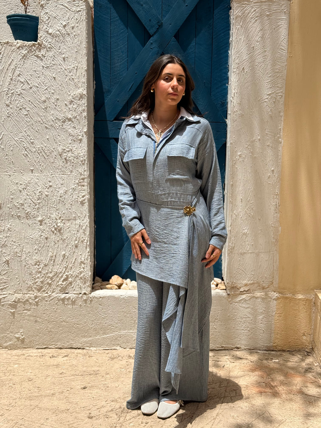 Sway Wrap Jumpsuit - Blue