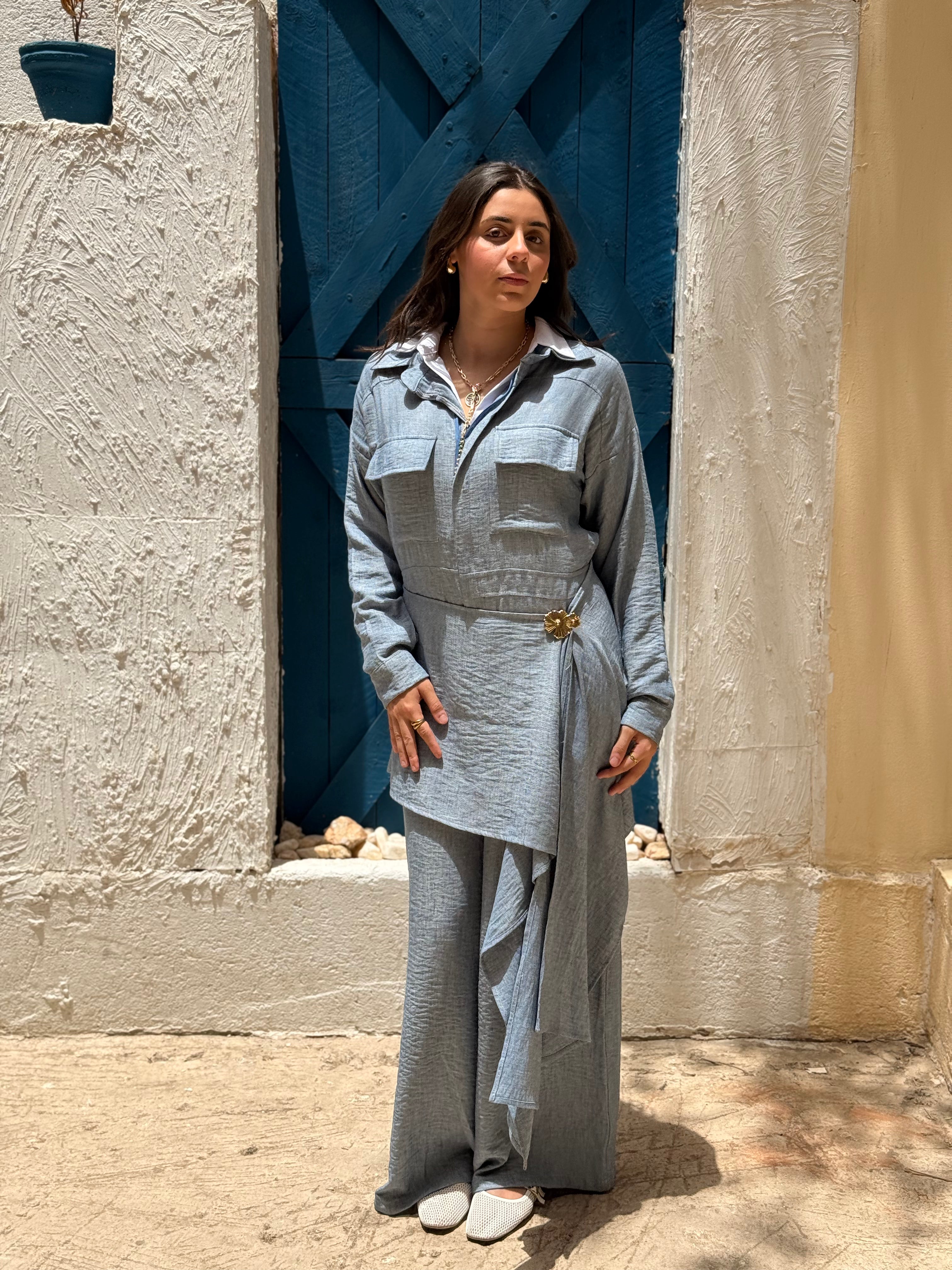 Sway Wrap Jumpsuit - Blue