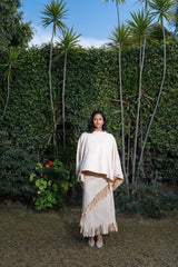 Fringe Motion Skirt - Beige