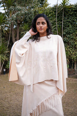 Fringe Motion Skirt - Beige