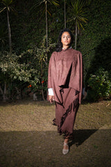 Fringe Motion Skirt - Brown