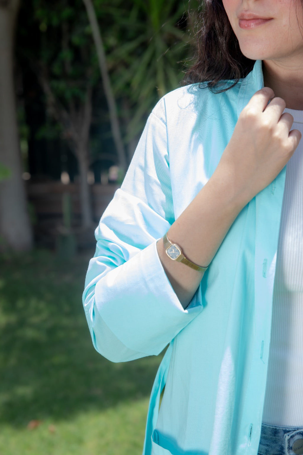 Trench Shirt - Aqua Blue