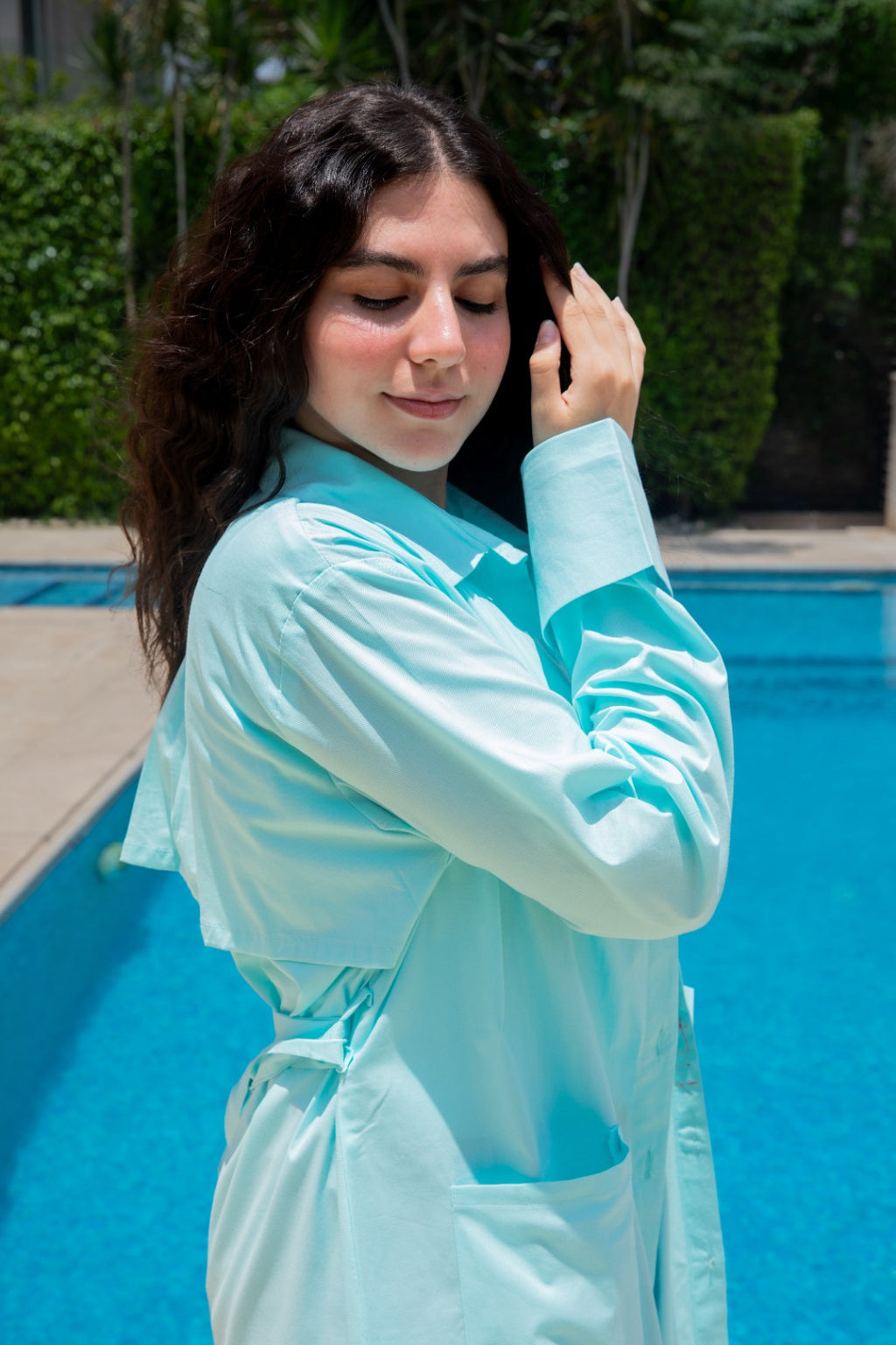 Trench Shirt - Aqua Blue