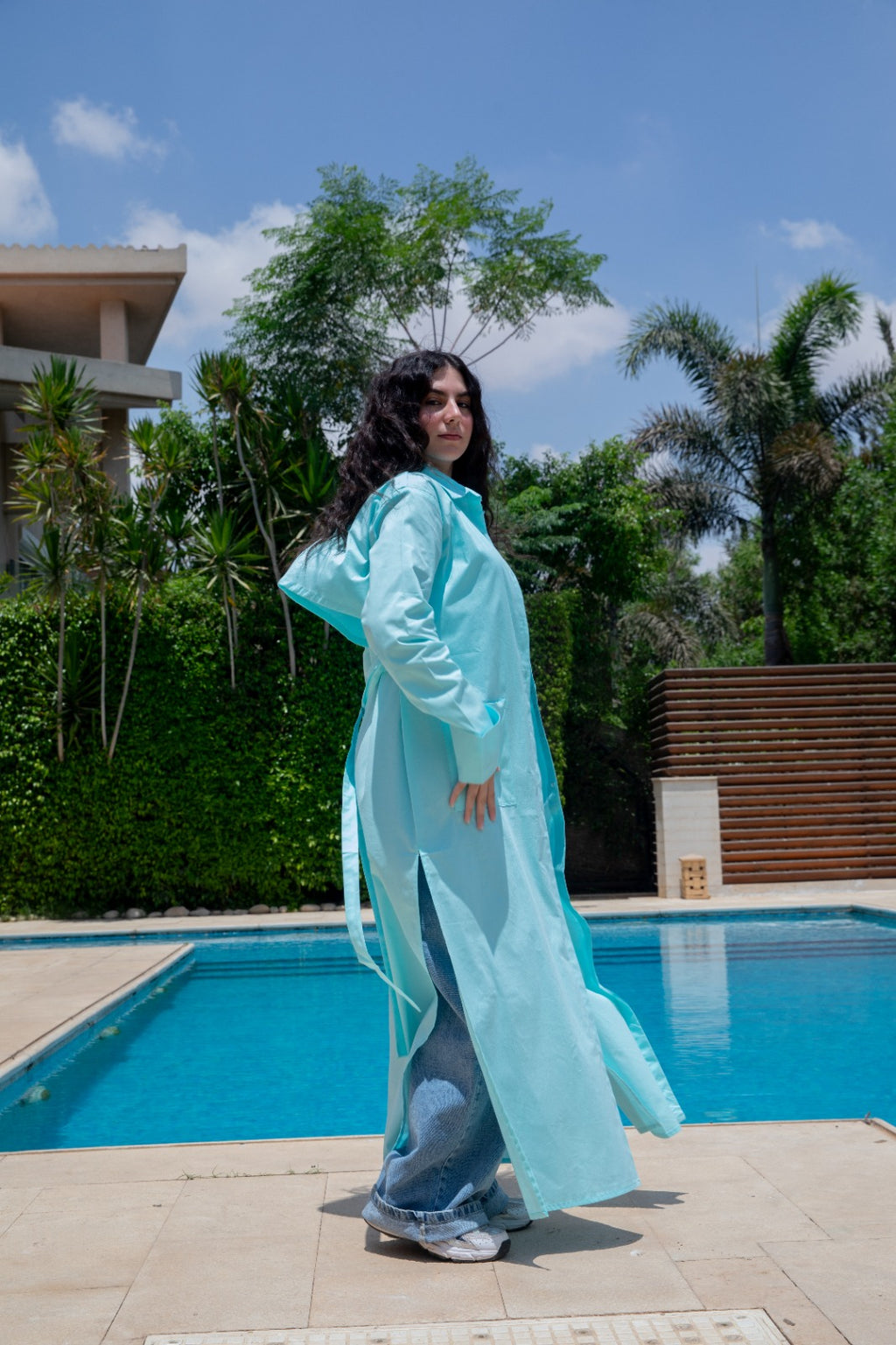 Trench Shirt - Aqua Blue