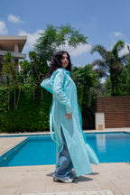 Trench Shirt - Aqua Blue