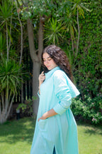 Trench Shirt - Aqua Blue