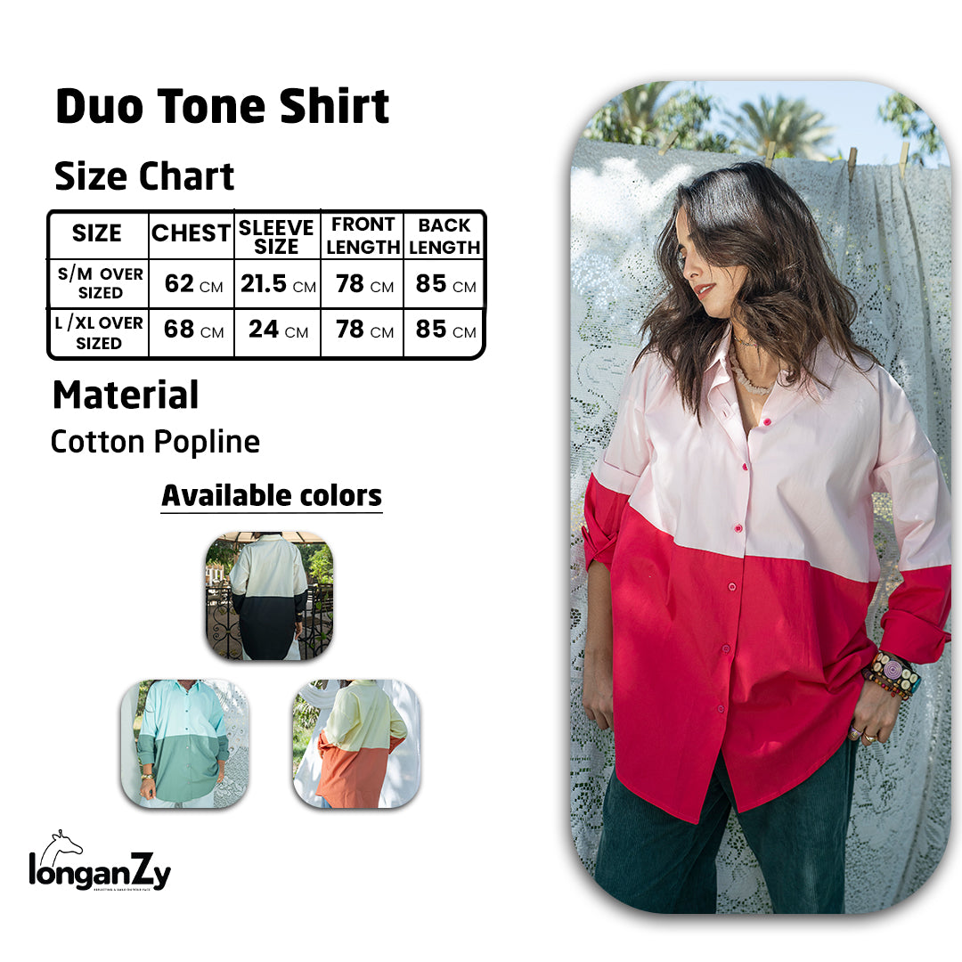 Duo Tone Shirt - Light Pink & Pink